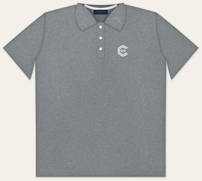 The Original Polo in Nardo Grey Heather with a white logo