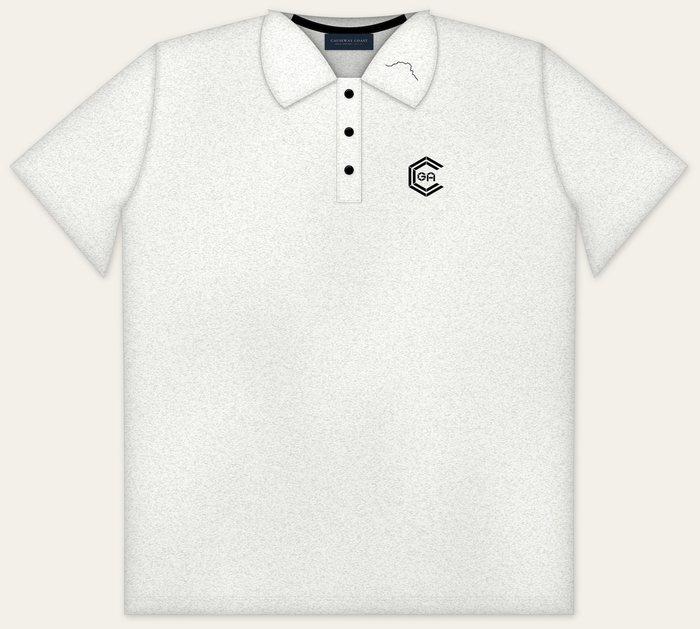 The Original Polo in White Heather with a black logo